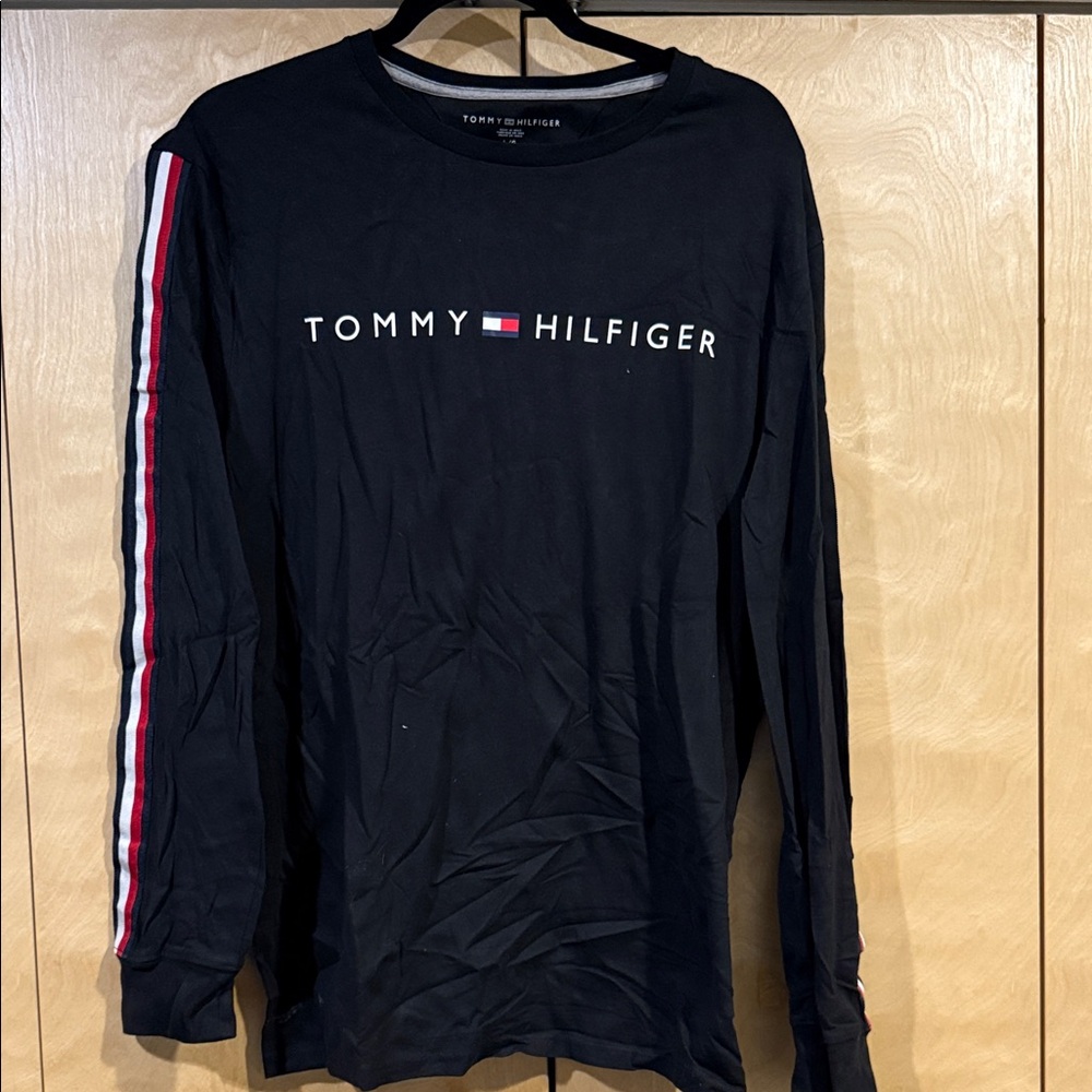 Tommy Hilfiger Black Long Sleeve with Stripe Detail